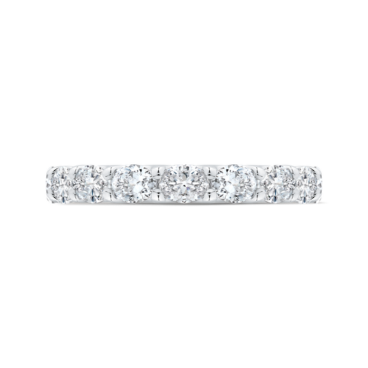 14K White Gold with Oval Diamond Eternity Ring