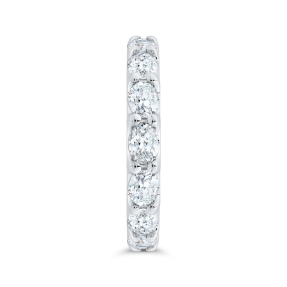 14K White Gold with Oval Diamond Eternity Ring