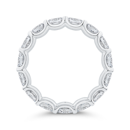 14K White Gold with Oval Diamond Eternity Ring