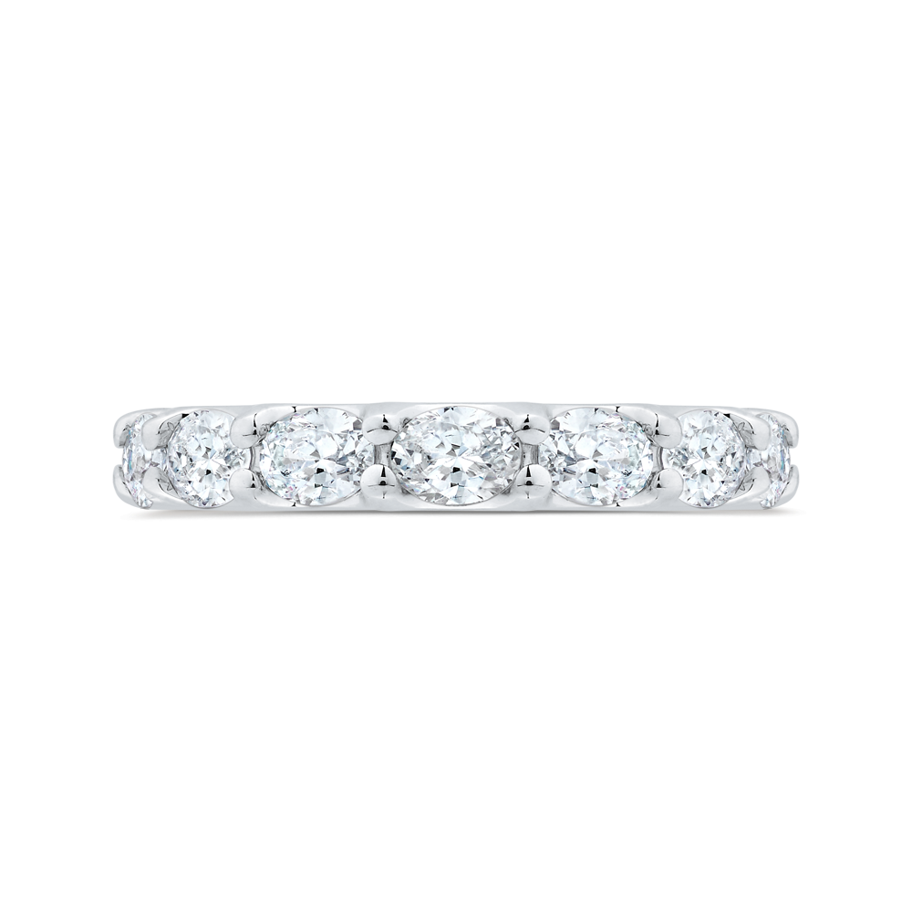 14K White Gold with Oval Diamond Eternity Ring