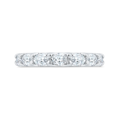 14K White Gold with Oval Diamond Eternity Ring