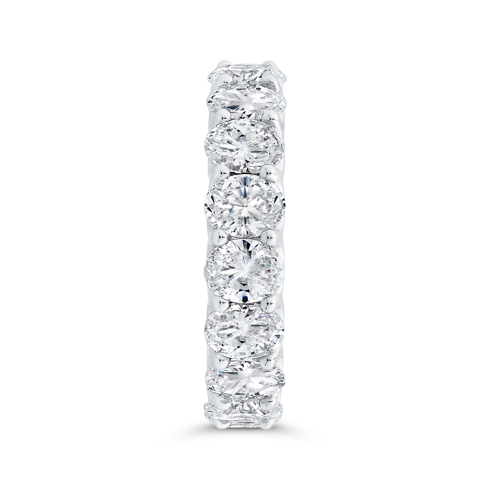 14K White Gold with Oval Diamond Eternity Ring