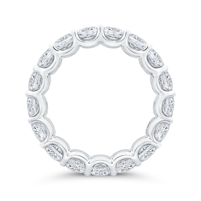 14K White Gold with Oval Diamond Eternity Ring
