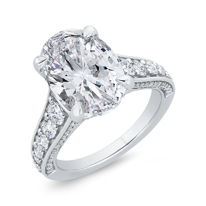 14K White Gold Diamond Engagement Ring (Semi-Mount)