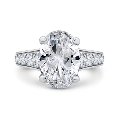14K White Gold Diamond Engagement Ring (Semi-Mount)