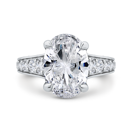 14K White Gold Diamond Engagement Ring (Semi-Mount)
