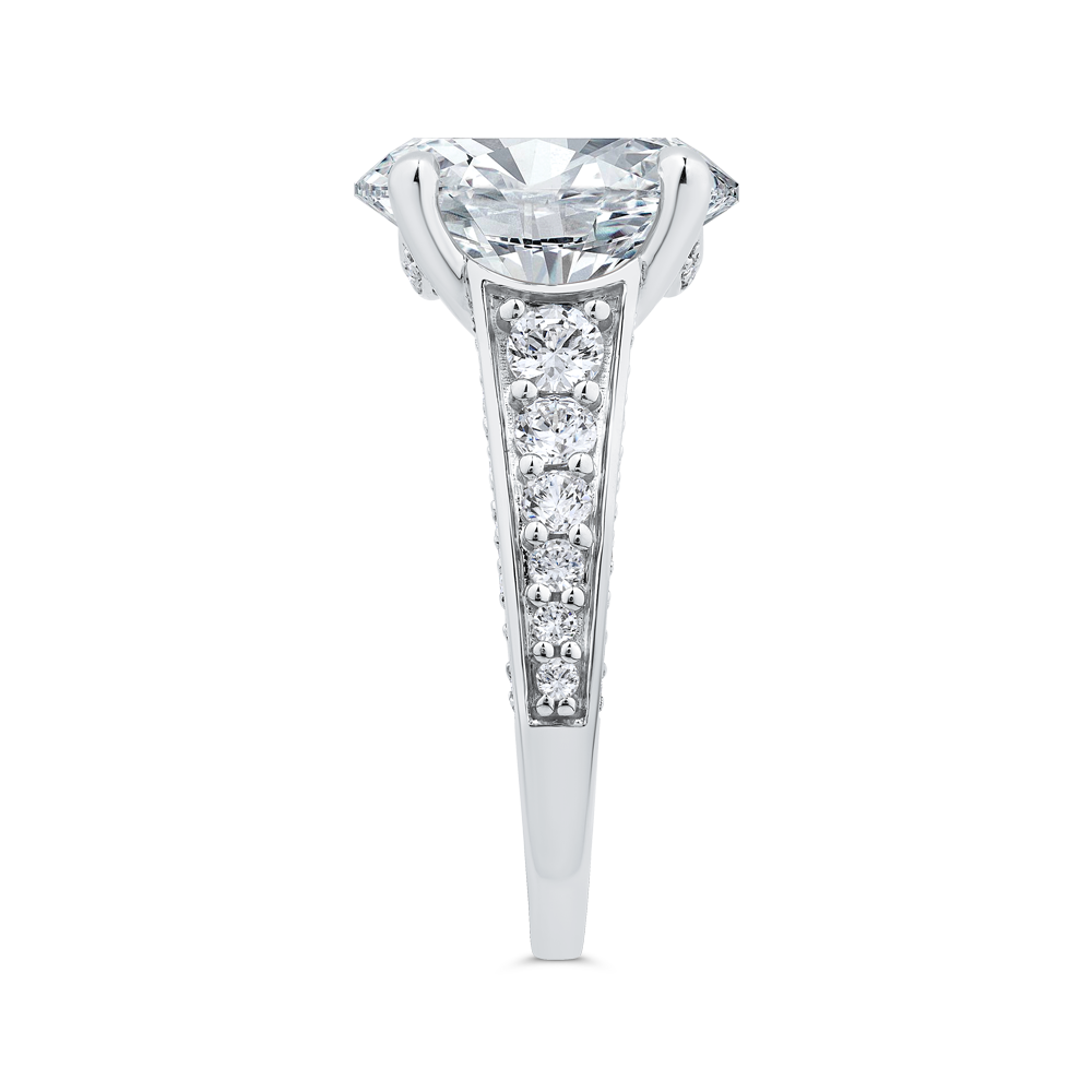 14K White Gold Diamond Engagement Ring (Semi-Mount)