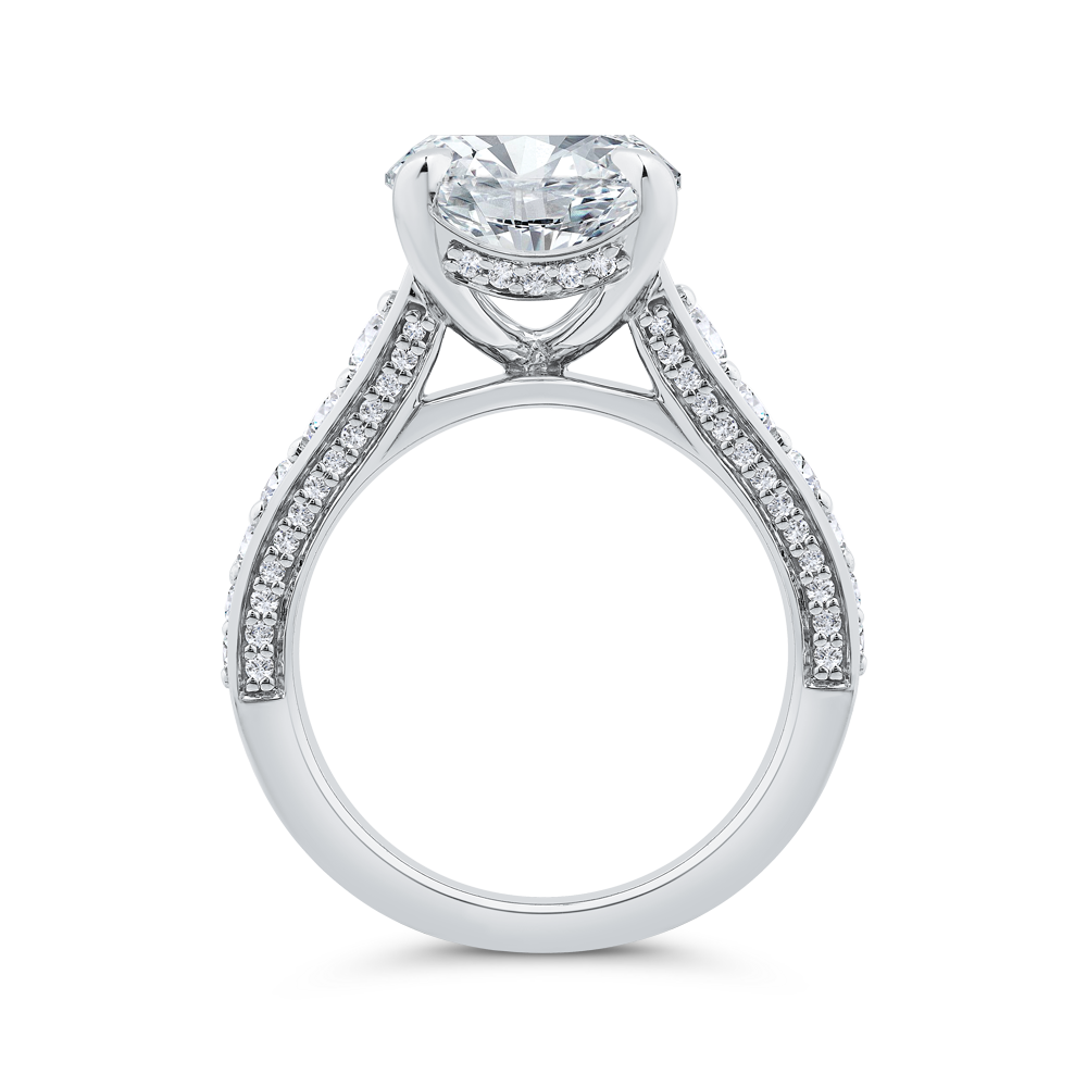 14K White Gold Diamond Engagement Ring (Semi-Mount)