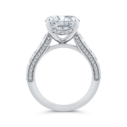 14K White Gold Diamond Engagement Ring (Semi-Mount)