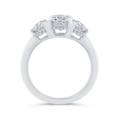 14K White Gold Oval Cut Diamond Engagement Ring (Semi-Mount)
