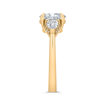 14K White Gold Oval Cut Diamond Engagement Ring (Semi-Mount)