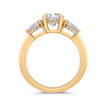 14K White Gold Oval Cut Diamond Engagement Ring (Semi-Mount)