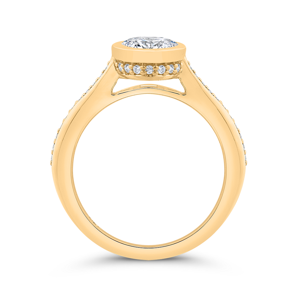 14K White Gold Oval Cut Diamond Engagement Ring (Semi-Mount)