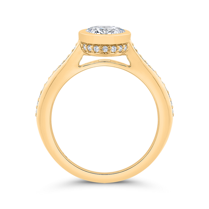 14K White Gold Oval Cut Diamond Engagement Ring (Semi-Mount)
