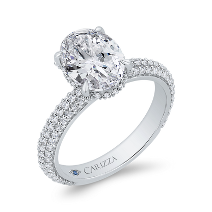 14K White Gold Diamond Engagement Ring (Semi-Mount)