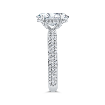 14K White Gold Diamond Engagement Ring (Semi-Mount)
