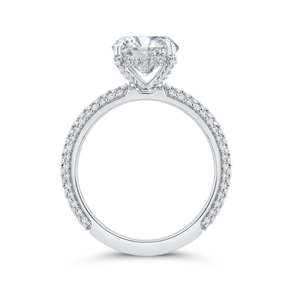 14K White Gold Diamond Engagement Ring (Semi-Mount)