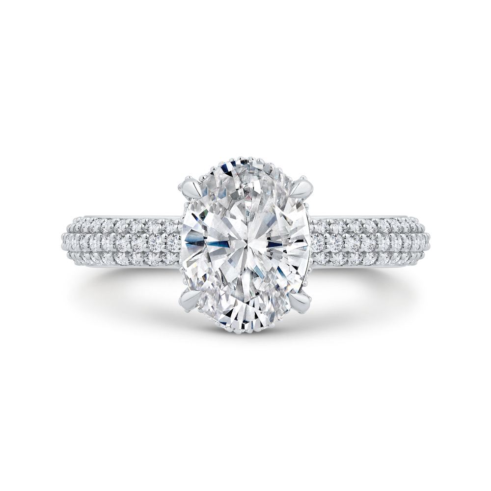 14K White Gold Diamond Engagement Ring (Semi-Mount)