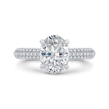 14K White Gold Diamond Engagement Ring (Semi-Mount)