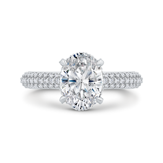 14K White Gold Diamond Engagement Ring (Semi-Mount)