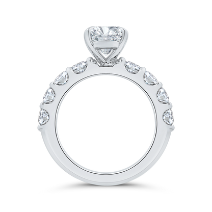 14K White Gold Diamond Engagement Ring (Semi-Mount)