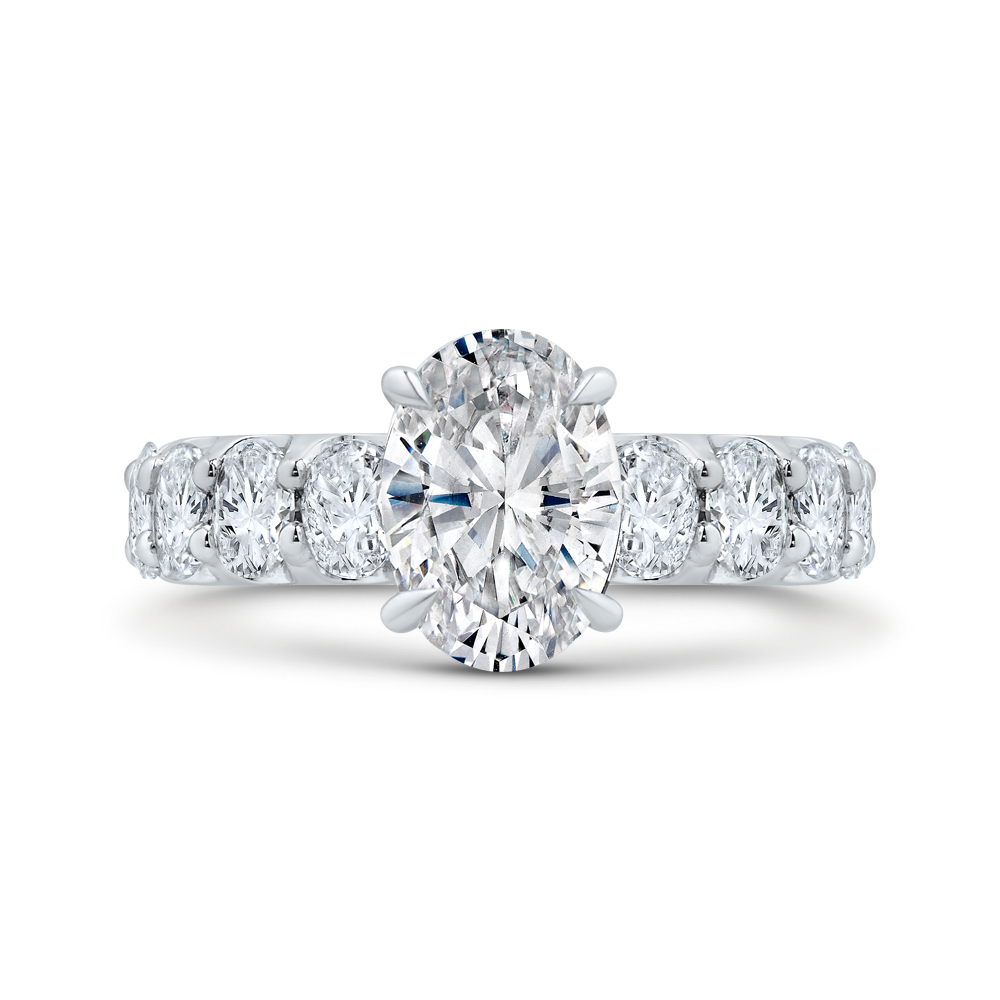14K White Gold Diamond Engagement Ring (Semi-Mount)