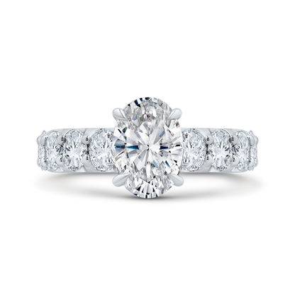 14K White Gold Diamond Engagement Ring (Semi-Mount)
