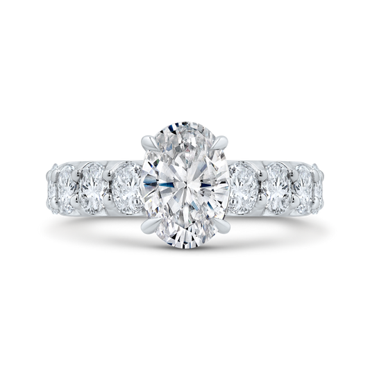14K White Gold Diamond Engagement Ring (Semi-Mount)