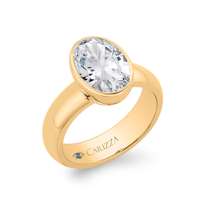 14K Yellow Gold Diamond Engagement Ring (Semi-Mount)