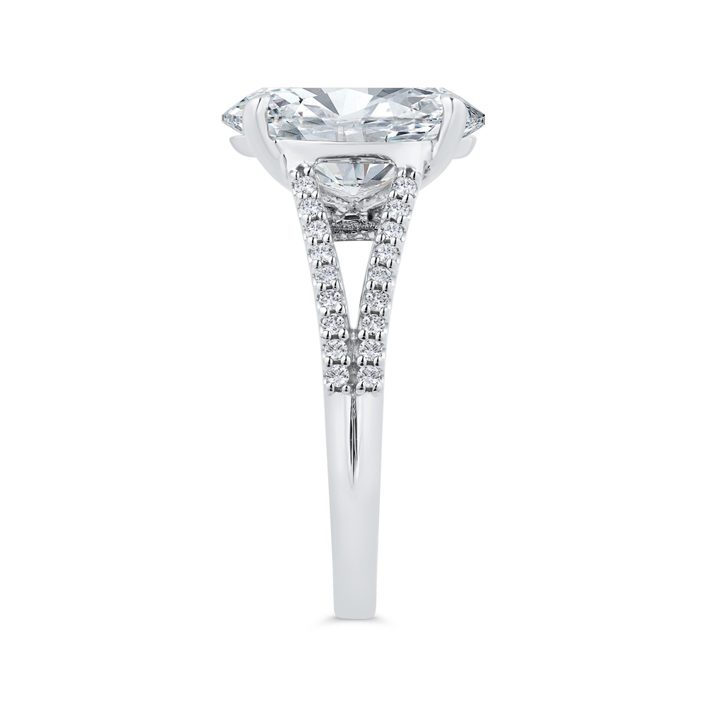 14K White Gold Diamond Engagement Ring (Semi-Mount)