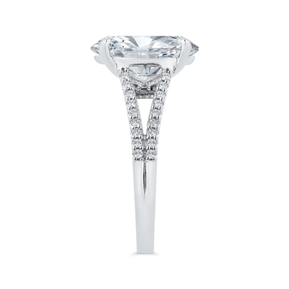 14K White Gold Diamond Engagement Ring (Semi-Mount)