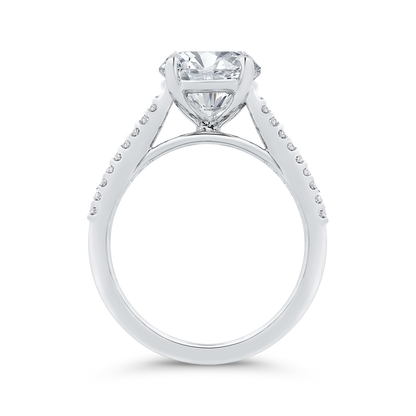 14K White Gold Diamond Engagement Ring (Semi-Mount)