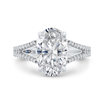 14K White Gold Diamond Engagement Ring (Semi-Mount)