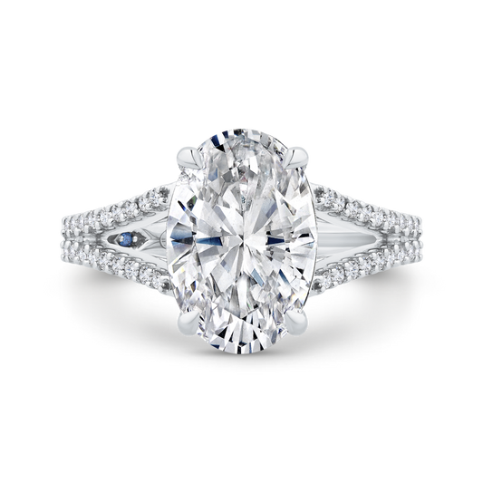 14K White Gold Diamond Engagement Ring (Semi-Mount)