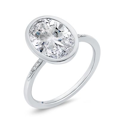14K White Gold Diamond Engagement Ring (Semi-Mount)