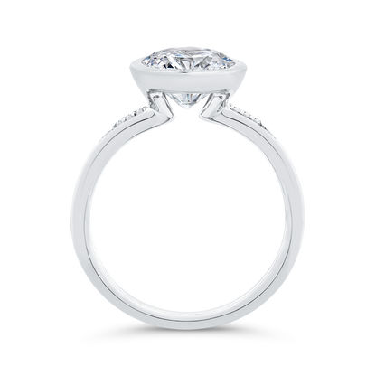 14K White Gold Diamond Engagement Ring (Semi-Mount)
