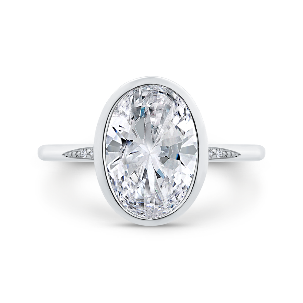 14K White Gold Diamond Engagement Ring (Semi-Mount)