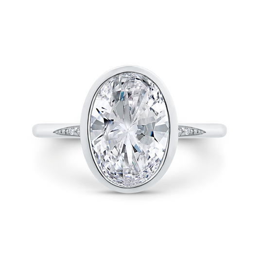 14K White Gold Diamond Engagement Ring (Semi-Mount)