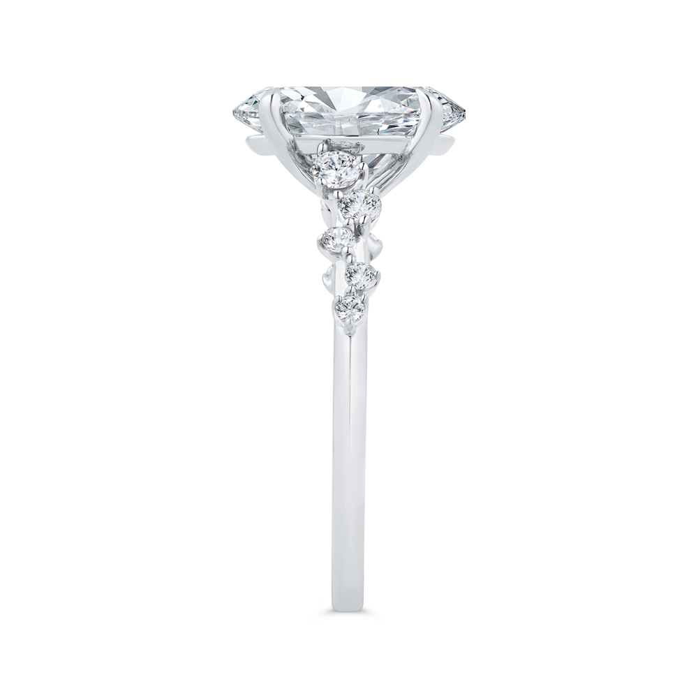 14K White Gold Diamond Engagement Ring (Semi-Mount)