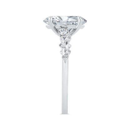 14K White Gold Diamond Engagement Ring (Semi-Mount)