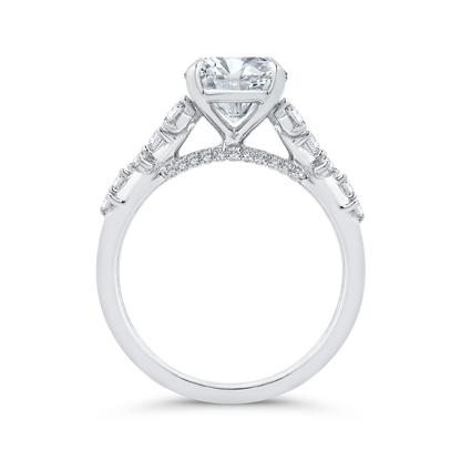 14K White Gold Diamond Engagement Ring (Semi-Mount)