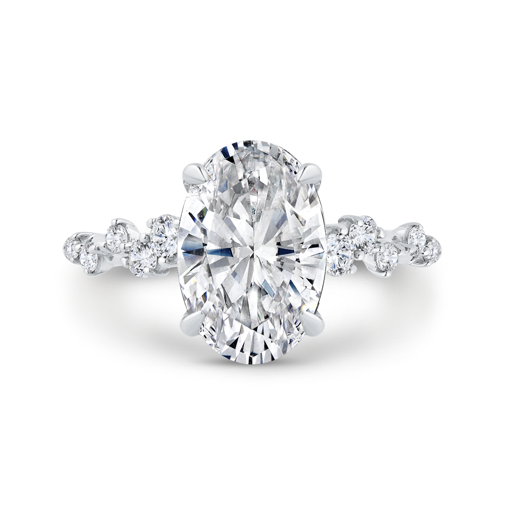 14K White Gold Diamond Engagement Ring (Semi-Mount)