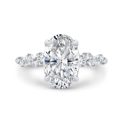 14K White Gold Diamond Engagement Ring (Semi-Mount)