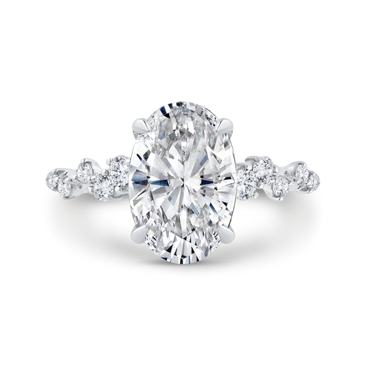 14K White Gold Diamond Engagement Ring (Semi-Mount)