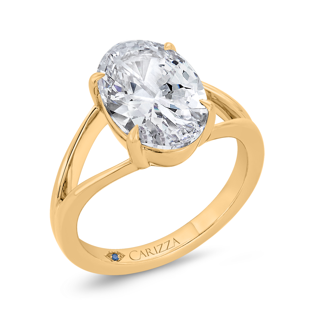 14K Yellow Gold Diamond Engagement Ring (Semi-Mount)