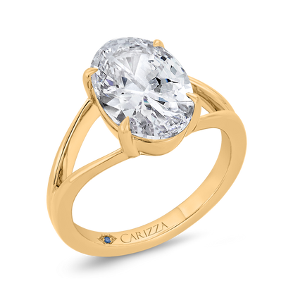 14K Yellow Gold Diamond Engagement Ring (Semi-Mount)