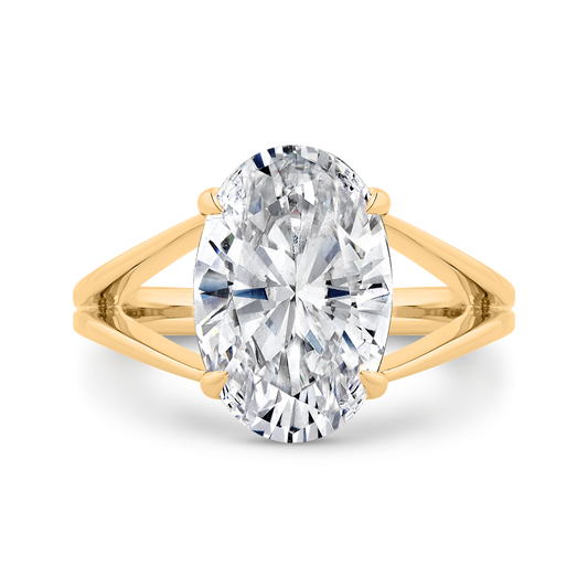 14K Yellow Gold Diamond Engagement Ring (Semi-Mount)