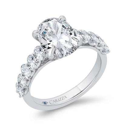 14K White Gold Diamond Engagement Ring (Semi-Mount)