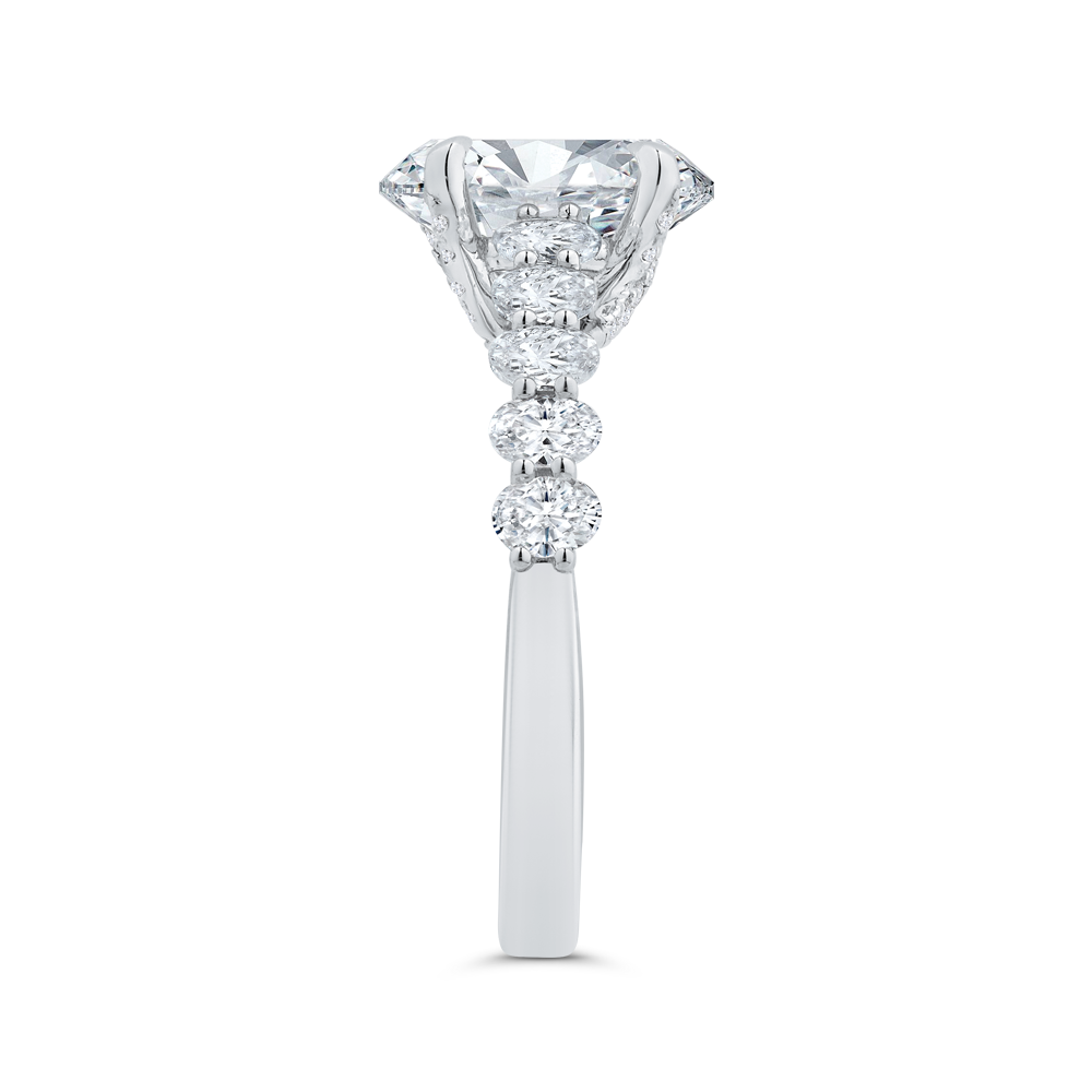14K White Gold Diamond Engagement Ring (Semi-Mount)
