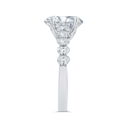 14K White Gold Diamond Engagement Ring (Semi-Mount)